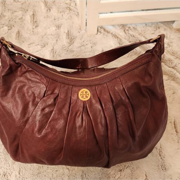 TORY BURCH BURGANDY HOBO BAG - Picture 3 of 16